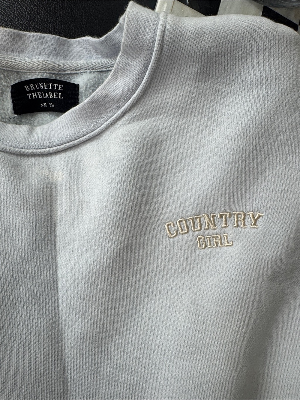 BRUNETTE THE LABEL Country Girl Embroidered Crewneck